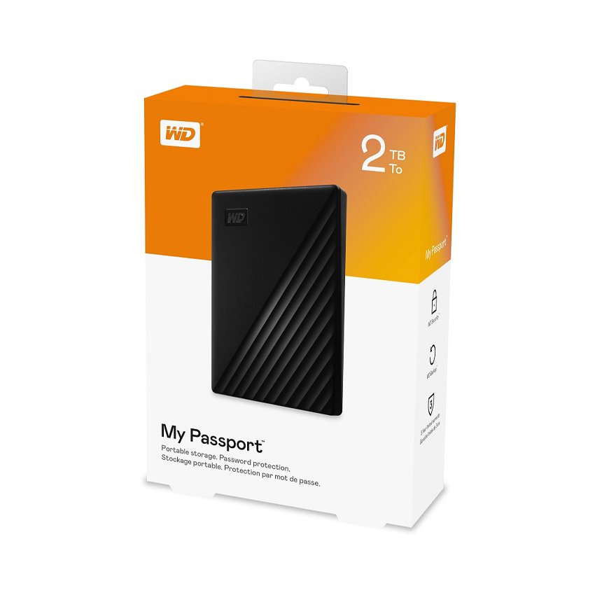 Ổ Cứng Di Động 2.5 inch 2T WD My Passport WDBYVG0020BBK-WESN USB 3.2 màu đen