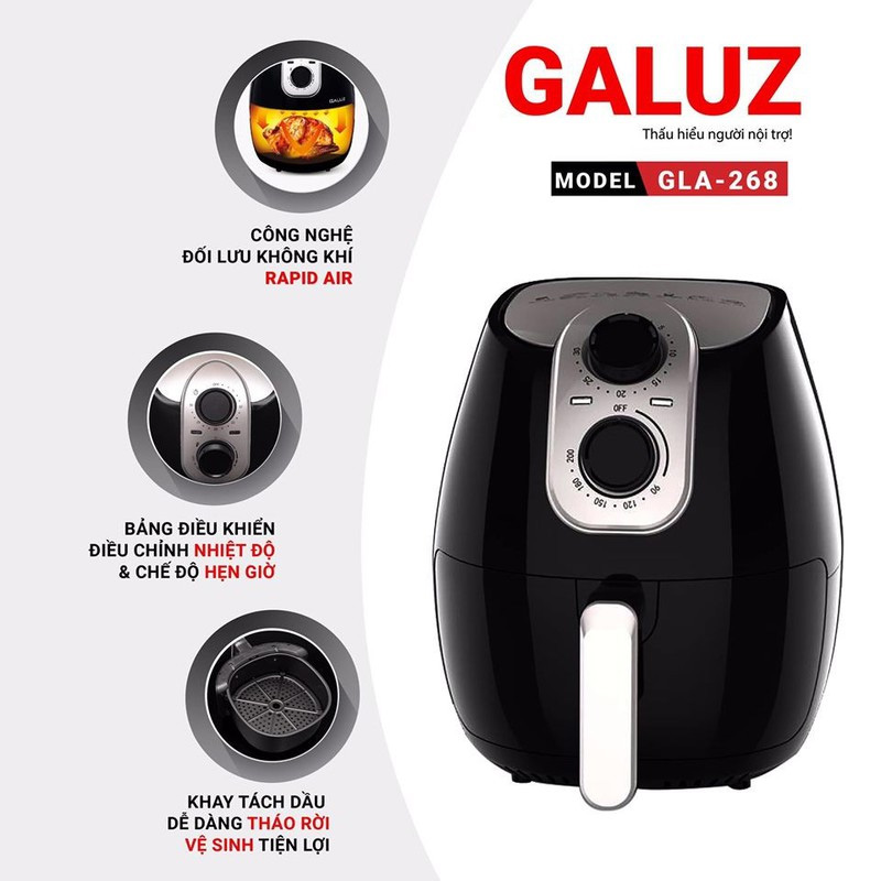 Nồi chiên không dầu Galuz GLA 268 (4 lít)