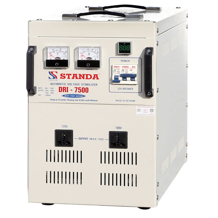 MÁY ỔN ÁP TỰ ĐỘNG ĐA CHỨC NĂNG THẾ HỆ MỚI STANDA 7.5KVA DRII (50V-250V) NEW 2021