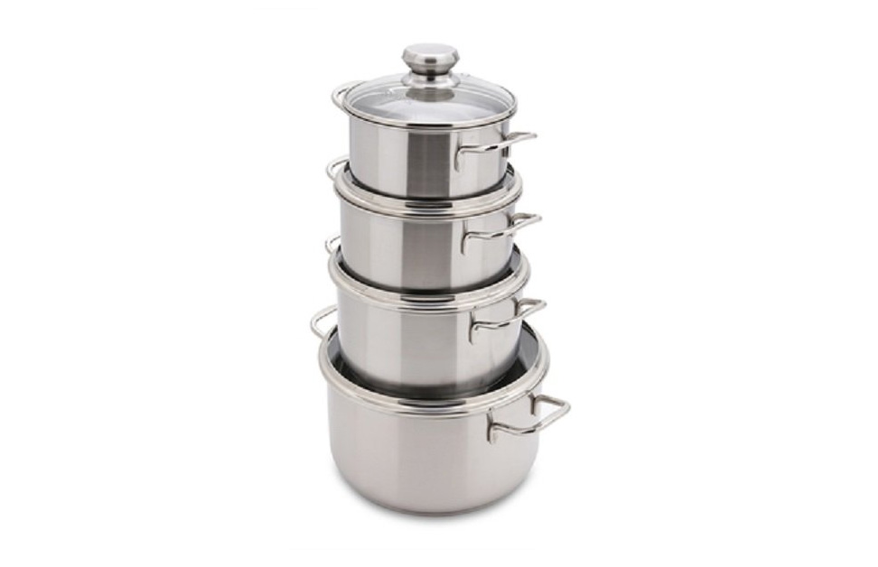 Bộ nồi 4 cái - 3 đáy nắp kính Fivestar FS08CG