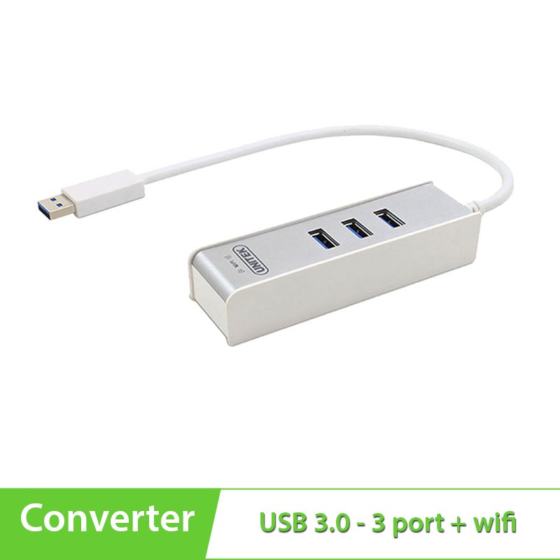 BỘ CHIA USB 3.0 3 CỔNG HỖ TRỢ THU WIFI 150MBPS UNITEK Y-3063