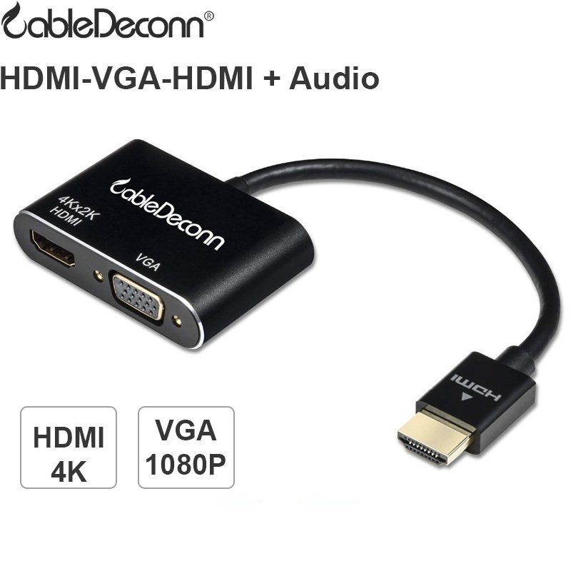 HDMI RA VGA 1080P HDMI 4K AUDIO 3.5MM 25CM CABLEDECONN