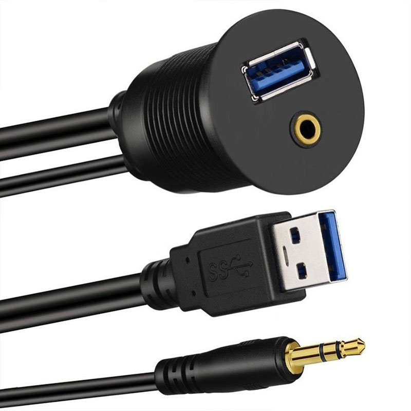 CÁP NỐI DÀI USB 3.0 AUDIO 3.5MM 1 MÉT LẮP BẢNG ĐIỀU KHIỂN 1 CỔNG - USB 3.0 FLUSH MOUNT CABLE 1 PORT WITH AUDIO 3.5MM FEMALE
