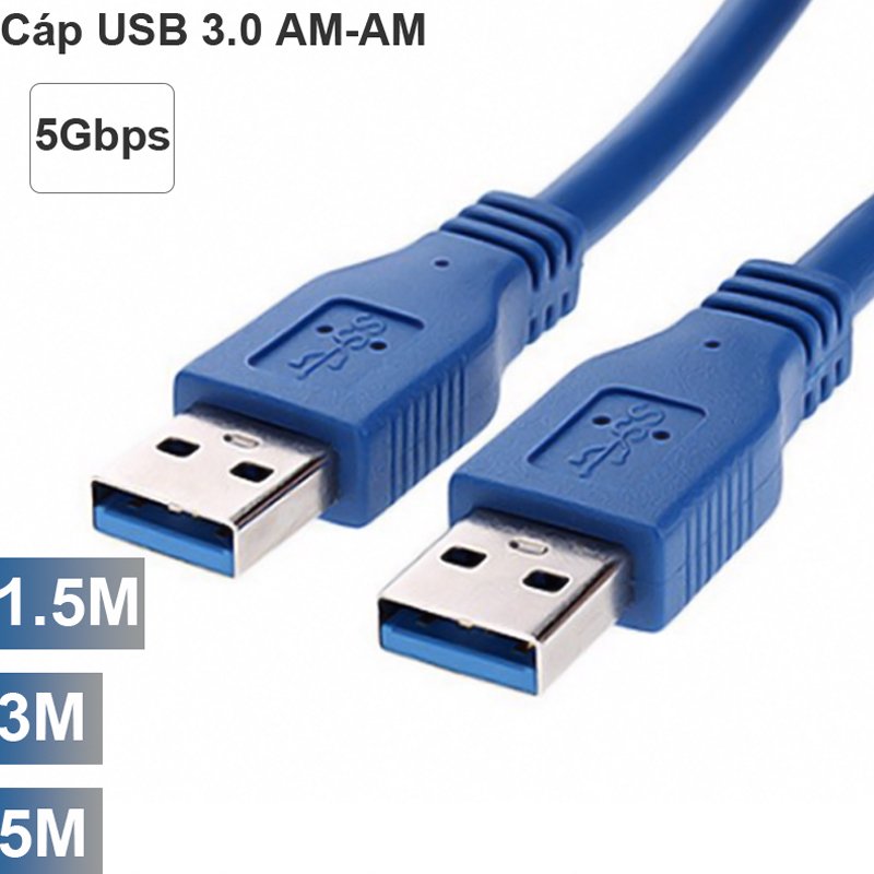 CÁP USB 3.0 2 ĐẦU ĐỰC AM-AM 1.5M 3M 5M