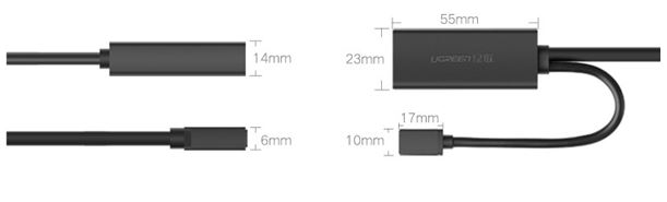 CÁP NỐI DÀI USB 3.0 1 ĐẦU ĐỰC 1 ĐẦU CÁI 5M HỖ TRỢ CẤP NGUỒN 5V UGREEN 20826