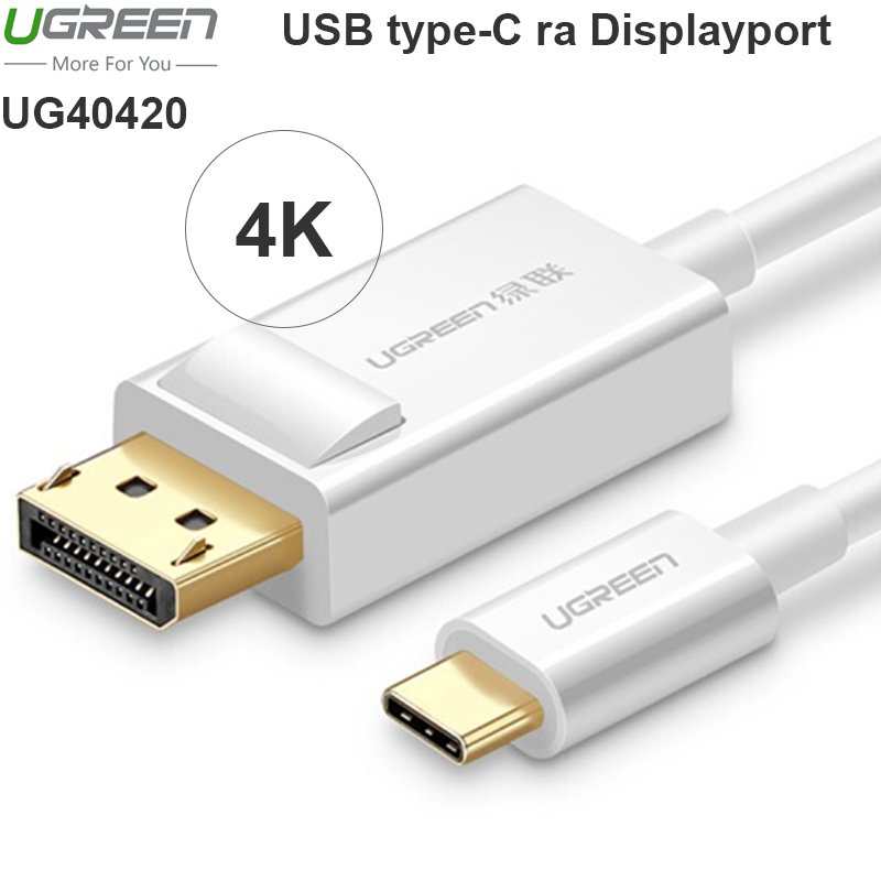 Cáp chuyển USB-C ra Displayport 4K60Hz 1.5 mét (Trắng/Đen)