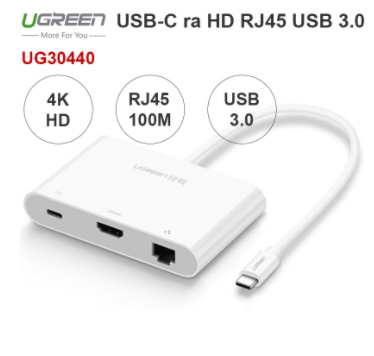 USB TYPE-C SANG HDMI 4K LAN RJ45 10/100MBPS USB 3.0 UGREEN 30440