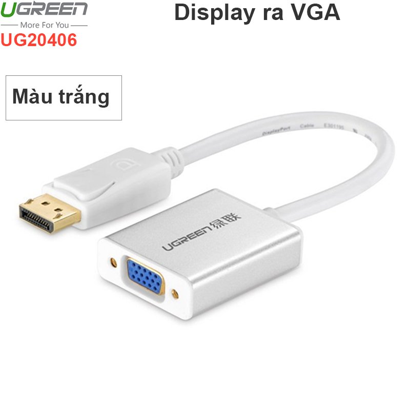 Cáp chuyển đổi Displayport to VGA 20cm Ugreen 20406
