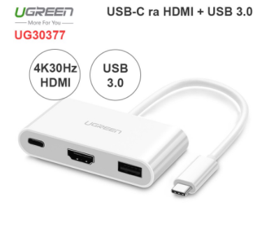 Bộ chuyển đổi từ USB type-C sang HDMI USB 3.0 USB-C power Ugreen 30377