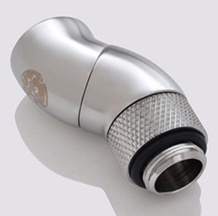 Bitspower G1/4 inch Silver Shining Dual Rotary 90-Degree IG1/4 inch Extender