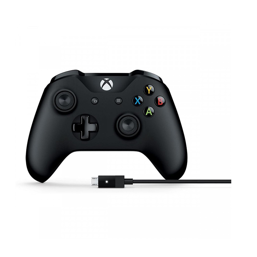 Tay cầm chơi game Microsoft Xbox Wireless Controller - Black + Cable (Hàng chính hãng)