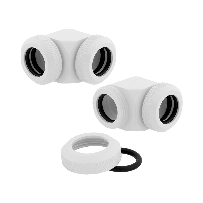 Corsair Hydro X Series XF Hardline 2-pack (90° Angled 12mm OD compression; glossy white) (CX-9052027-WW )