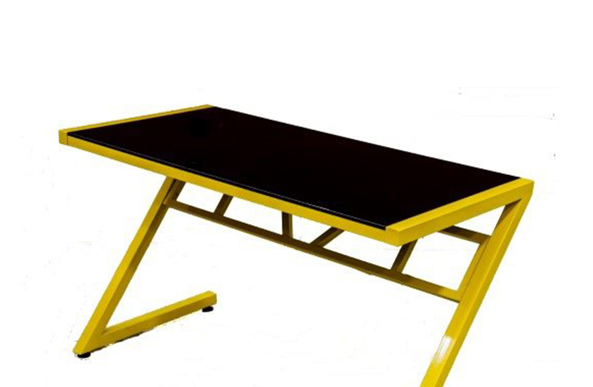 Bàn Gaming Z-Desk Vàng 1m2 (Khung kim loại, mặt kính cường lực 8mm) ,