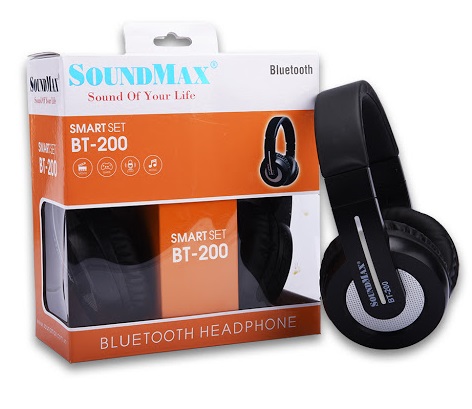 Tai nghe không dây choàng đầu SoundMax BT200 (Đen)