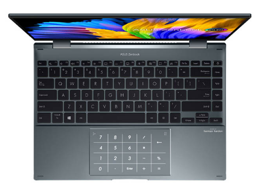 Laptop Asus Zenbook 14 Flip OLED UP5401ZA-KN101W (Core™ i7-12700H | 16GB | 512GB | Intel Iris Xe | 14.0 inch WQ+ | Cảm ứng | Win 11 | Xám)