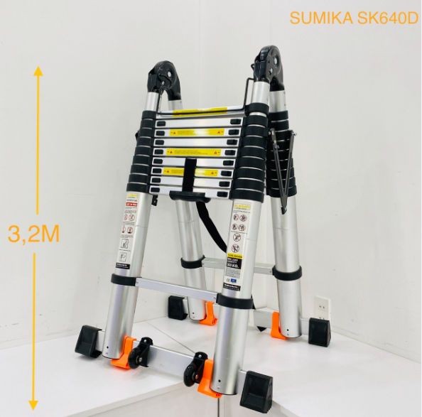 Thang nhôm rút đôi Sumika SK640D NEW (Màu đen - 3.2M+3.2M)
