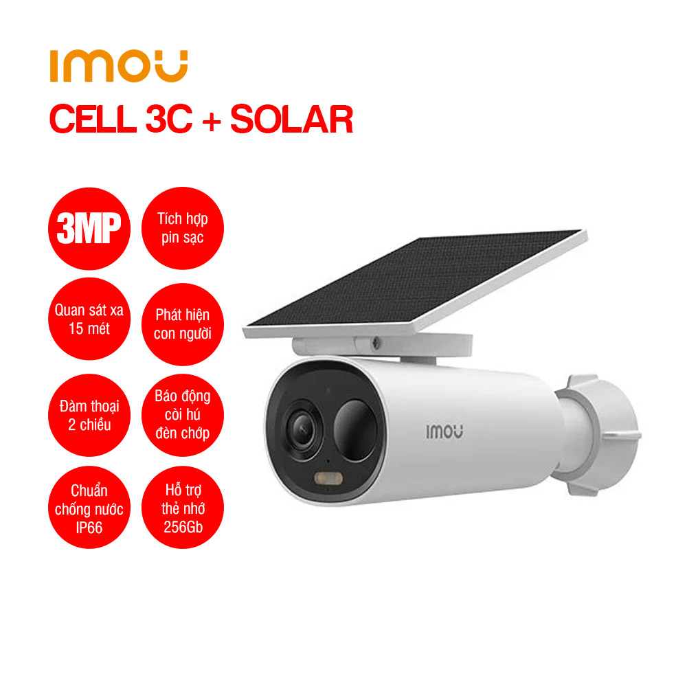  Camera Wifi dùng pin IMOU CELL 3C 3MP kèm tấm Solar