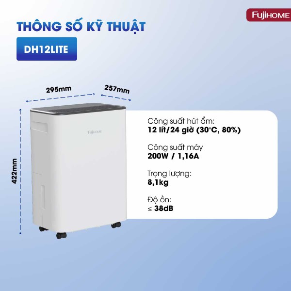 Máy hút ẩm dân dụng Fujihome DH12LITE