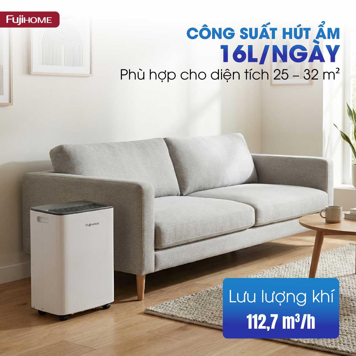 Máy hút ẩm dân dụng Fujihome DH16LITE