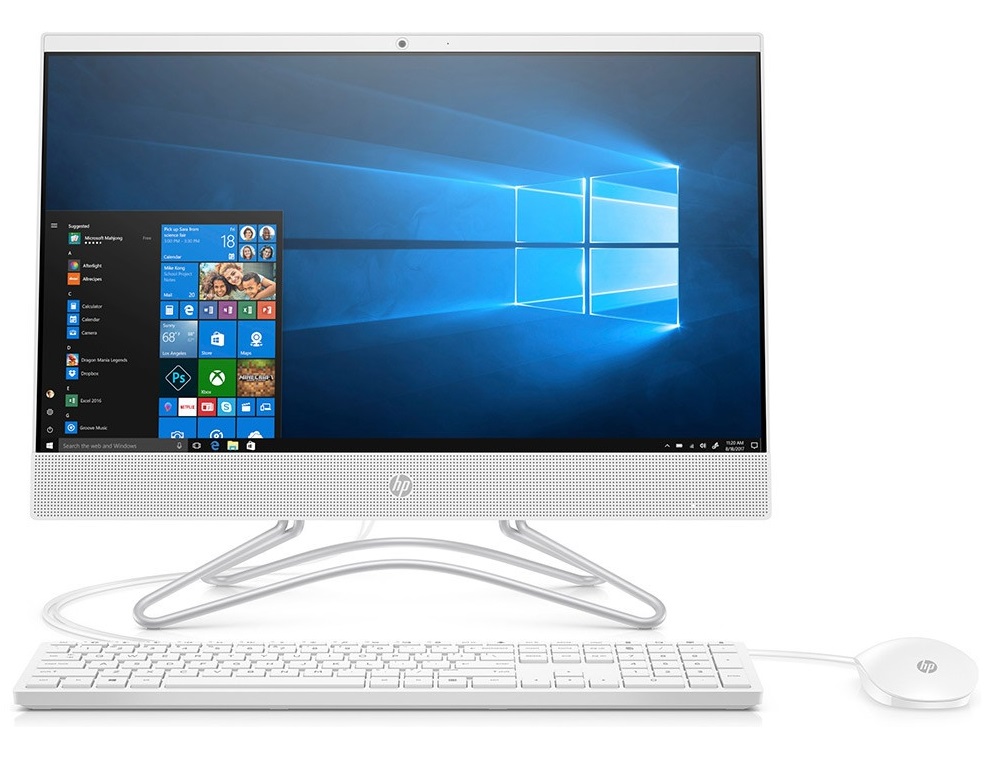 Máy tính All in one Hp AIO-22-c0057d/ i5-8400T-1.7G/ 4G/ 1TB/ DVDRW/ 21.5"FHD+Touch/ White/ W10 (4LZ23AA)